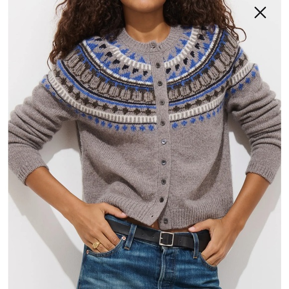 Alex Mill Sweaters - Alex Mill Amina Fair Isle Wool Blend Cardigan